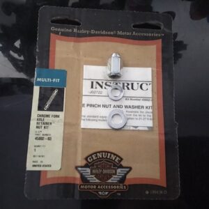 RWHQ250052 - Genuine Harley Davidson Motor Accesories 45802-03. Multi-fit. Chrome Fork Axle Retainer Nut Kit.