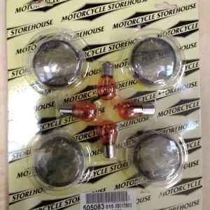 RWHQ250162 - Motorcycle Storehouse Bullet Turn Signal Lens Kit. Smoke 505083